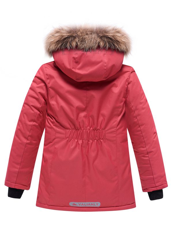 Winter Valianly teenage parka for girls khaki color 9236O